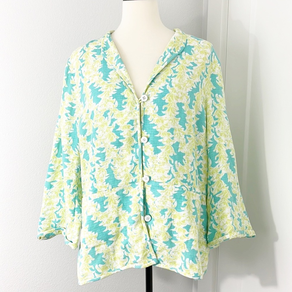 Pendleton XL Green/Blue Floral Blazer Jacket